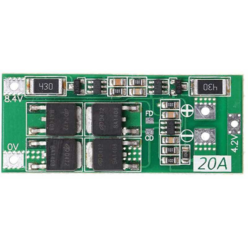 2S 18650 Li-ion BMS Protection Board 20A Balanced Version 8.4V